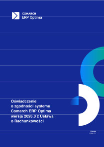 Oświadczenie o zgodności Comarch ERP Optima 2026 z ustawą o rachunkowości